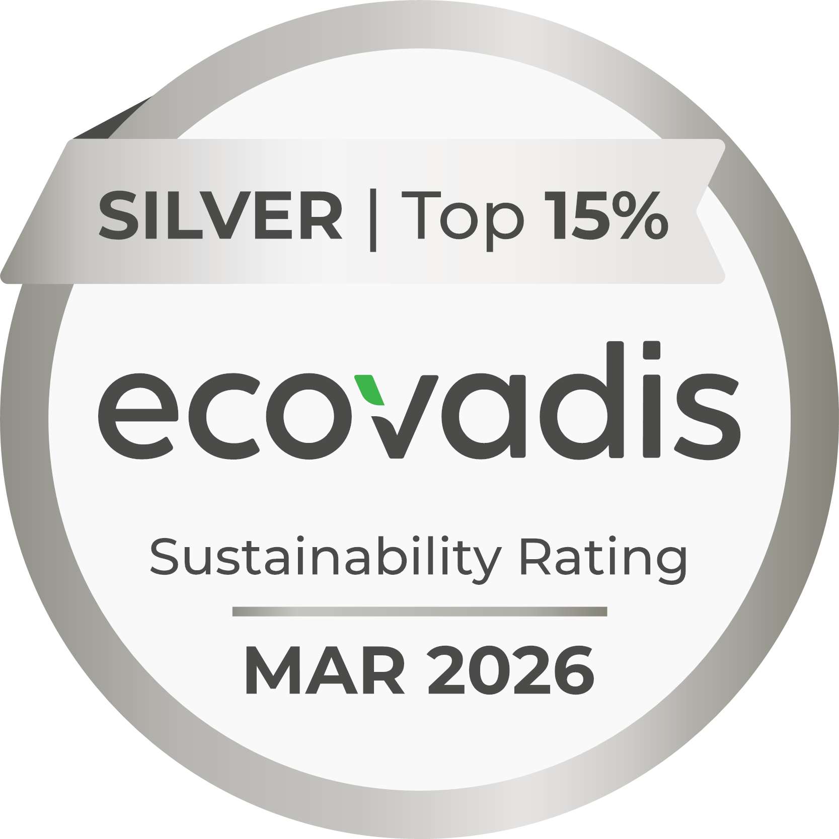 Ecovadis Sustainability Silver rating 2026